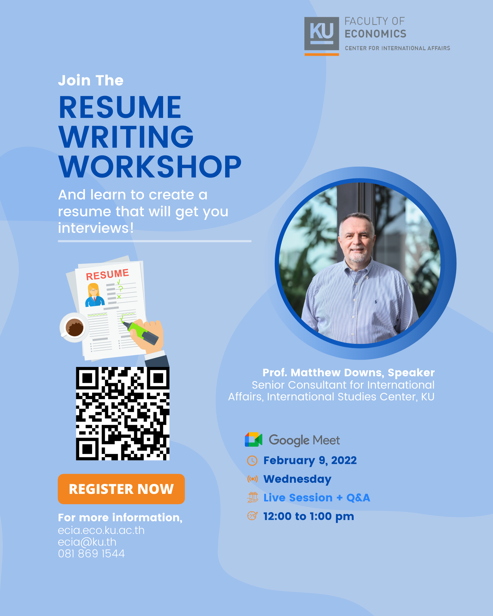 Resume Writing Workshop Seminar – February 9, 2022