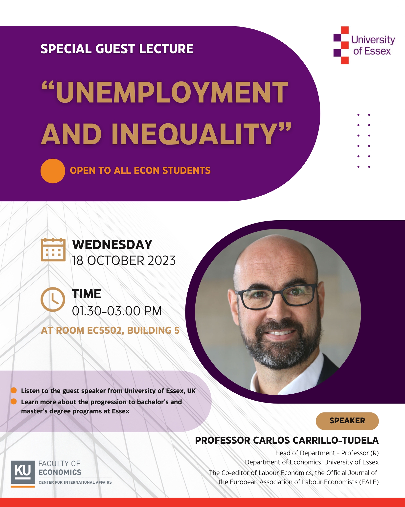 Special Guest Lecture “Unemployment and Inequality”