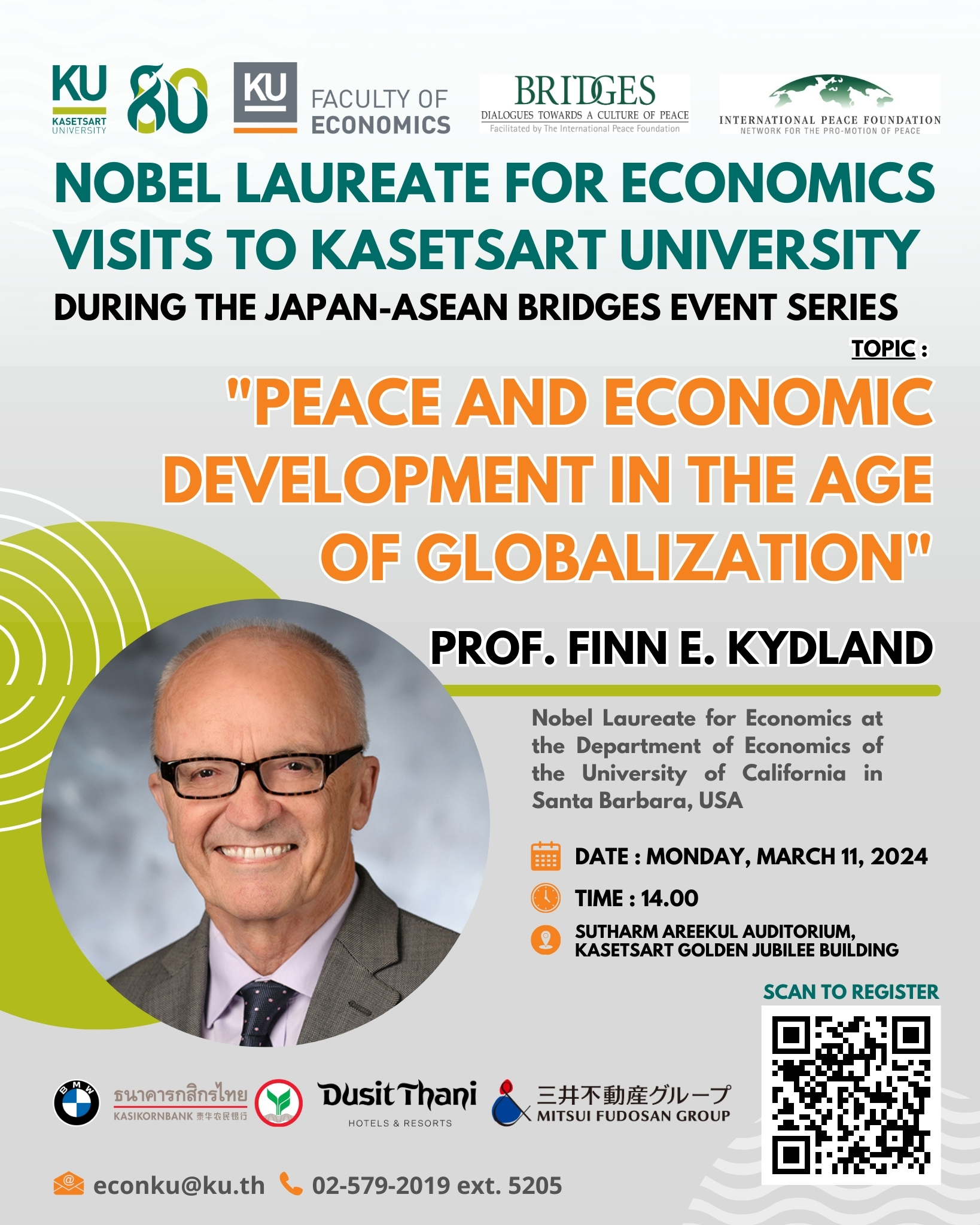 Nobel Laureates’ visiting to Kasetsart University during the JAPAN-ASEAN BRIDGES event series in March 2024